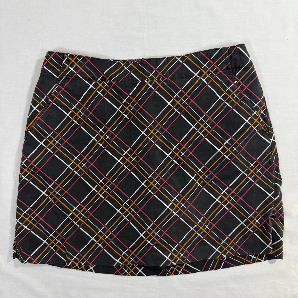 Lady Hagan Black Criss-cross Plaid Tennis Golf Skirt Skort Size 6